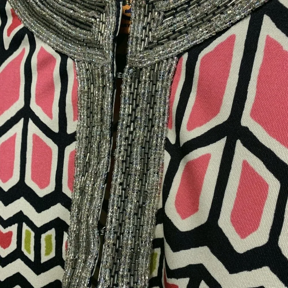 Tory Burch Silk Beaded Sequin Tunic Top Women’s XS Embellished Resort Preppy